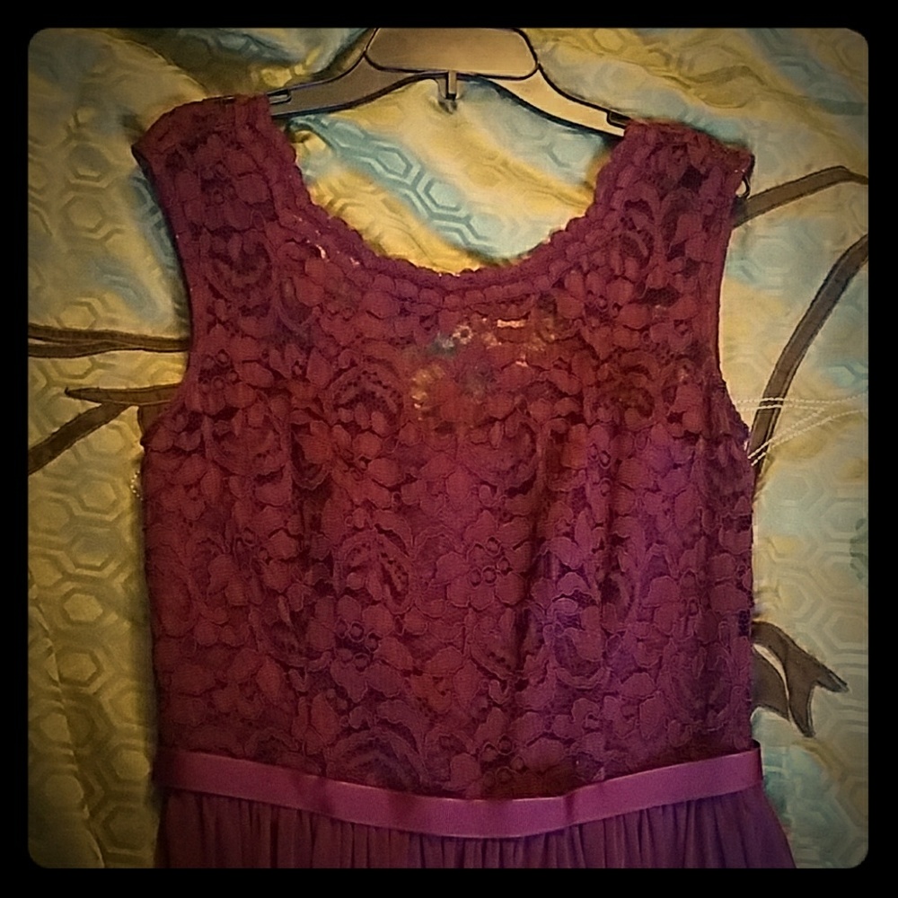davids bridal wine bridesmaid dress size 6